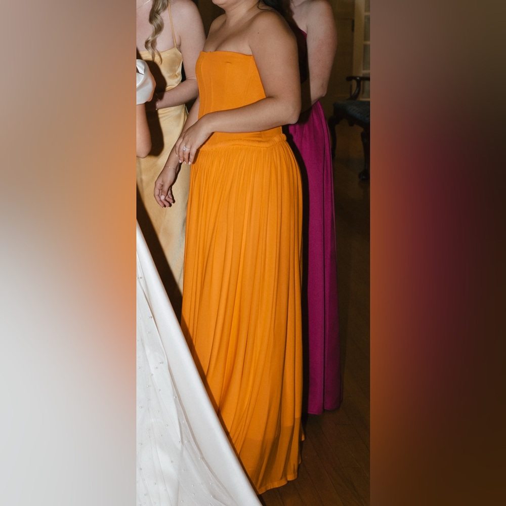 Simkhai Adalys Bustier Midi Dress Tangerine - Picture 4 of 5